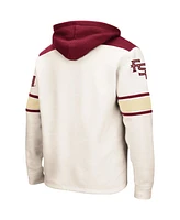 Men's Colosseum Cream Florida State Seminoles Big and Tall Hockey Lace-Up Pullover Hoodie