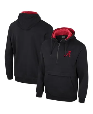 Men's Colosseum Black Alabama Crimson Tide Half-Zip Hoodie