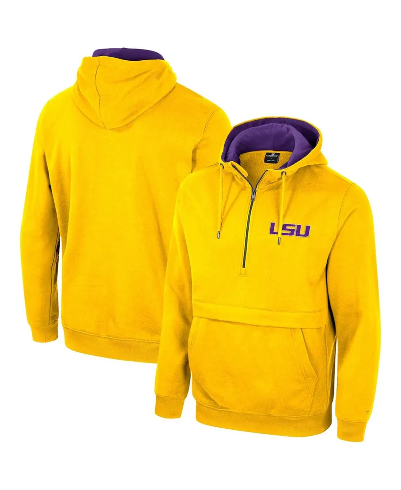 Men's Colosseum Gold Lsu Tigers Half-Zip Hoodie