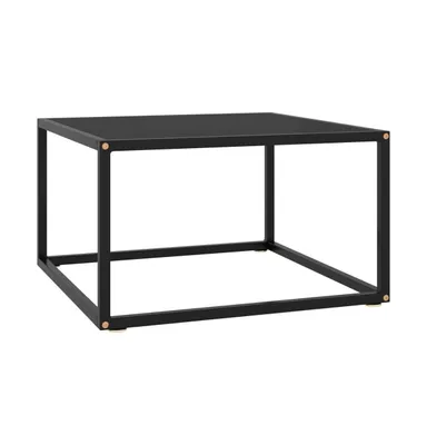 Coffee Table Black with Black Glass 23.6"x23.6"x13.8"