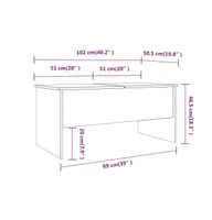 Coffee Table High Gloss White 40.2"x19.9"x18.3" Engineered Wood