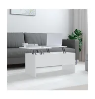 Coffee Table High Gloss White 40.2"x19.9"x18.3" Engineered Wood