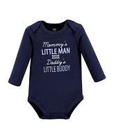 Hudson Baby Boys Cotton Long-Sleeve Bodysuits, Newest Family Member, 9-12 Months