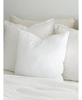 Anaya Home White 26X26 Down Cotton Waffle Weave Pillow