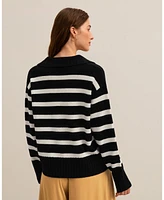 Lilysilk Women's The Gilly Stripe Sweater for Women