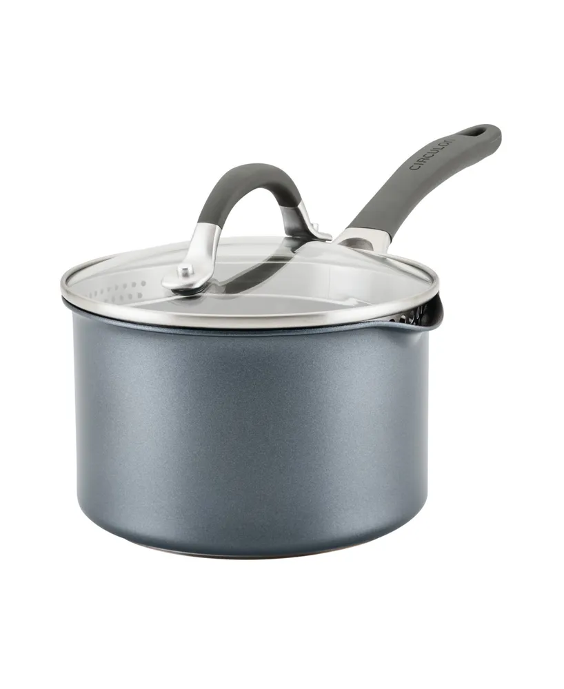 Circulon A1 Series with ScratchDefense Technology Aluminum -Quart Nonstick Induction Straining Sauce Pan with Lid