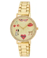 Kendra Dandy Women's Quartz Bouffants and Broken Hearts Gold-Tone Alloy Watch 38mm