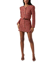 Astr the Label Women's Milena Tweed Mini Skirt