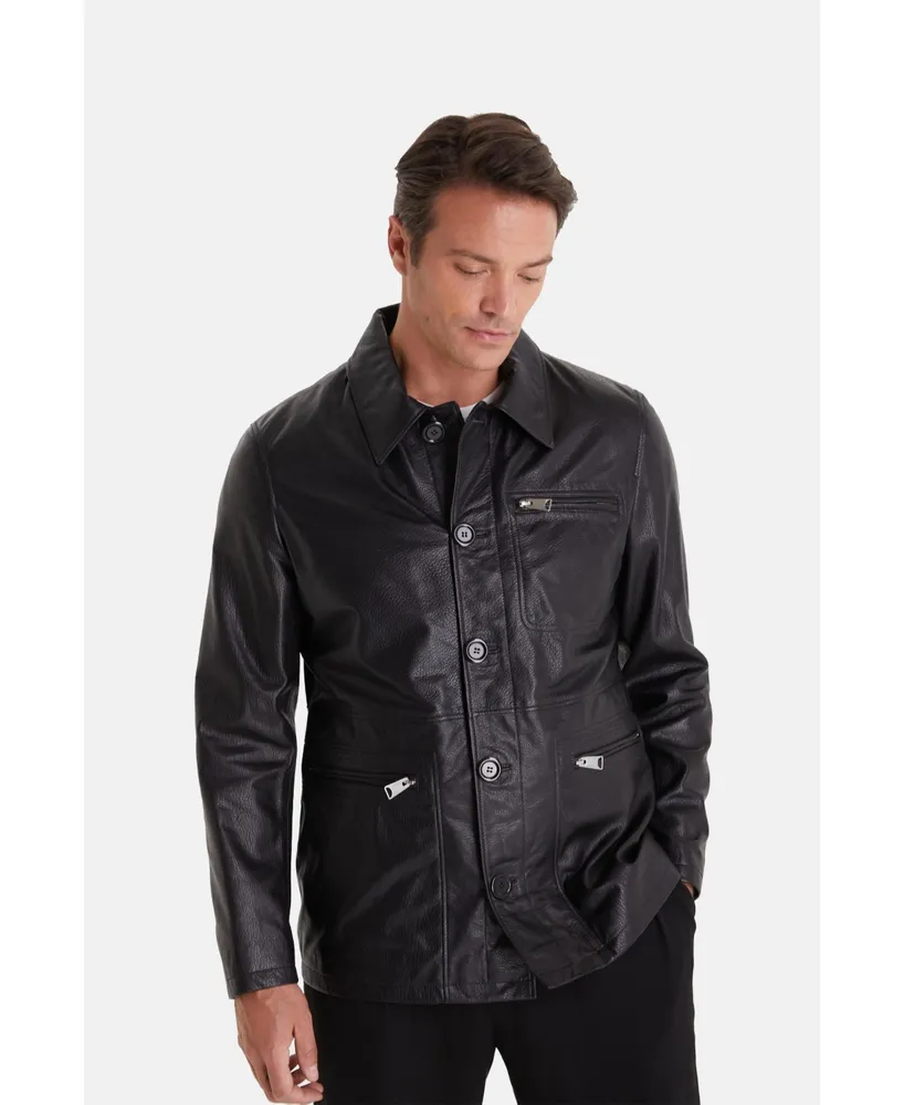 Men's Genuine Leather Jacket Black