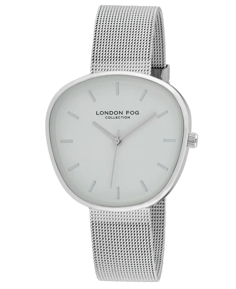 London Fog Women's Quartz Bath Silver-Tone Alloy Strap Watch 36mm