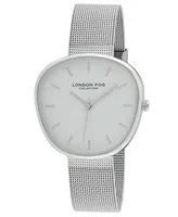 London Fog Women's Quartz Bath Silver-Tone Alloy Strap Watch 36mm