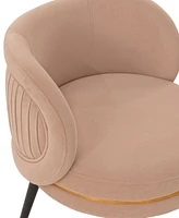 Manhattan Comfort Kaya 22.83" Wide Pleated Velvet Upholstered Dining Chair