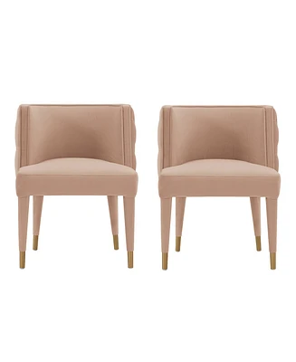 Manhattan Comfort Maya 2-Piece Tufted Velvet Upholstered Dining Chair Set