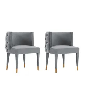Manhattan Comfort Maya 2-Piece Tufted Velvet Upholstered Dining Chair Set