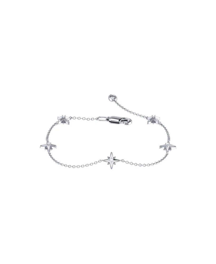 LuvMyJewelry Starry Lane Design Sterling Silver Diamond Women Bracelet