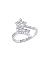 LuvMyJewelry Star Spangled Night Design Sterling Silver Diamond Women Ring