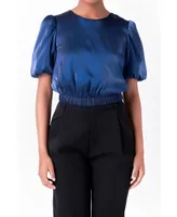 Women's Blouson Sheen Top