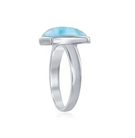 Sterling Silver Larimar Square Ring