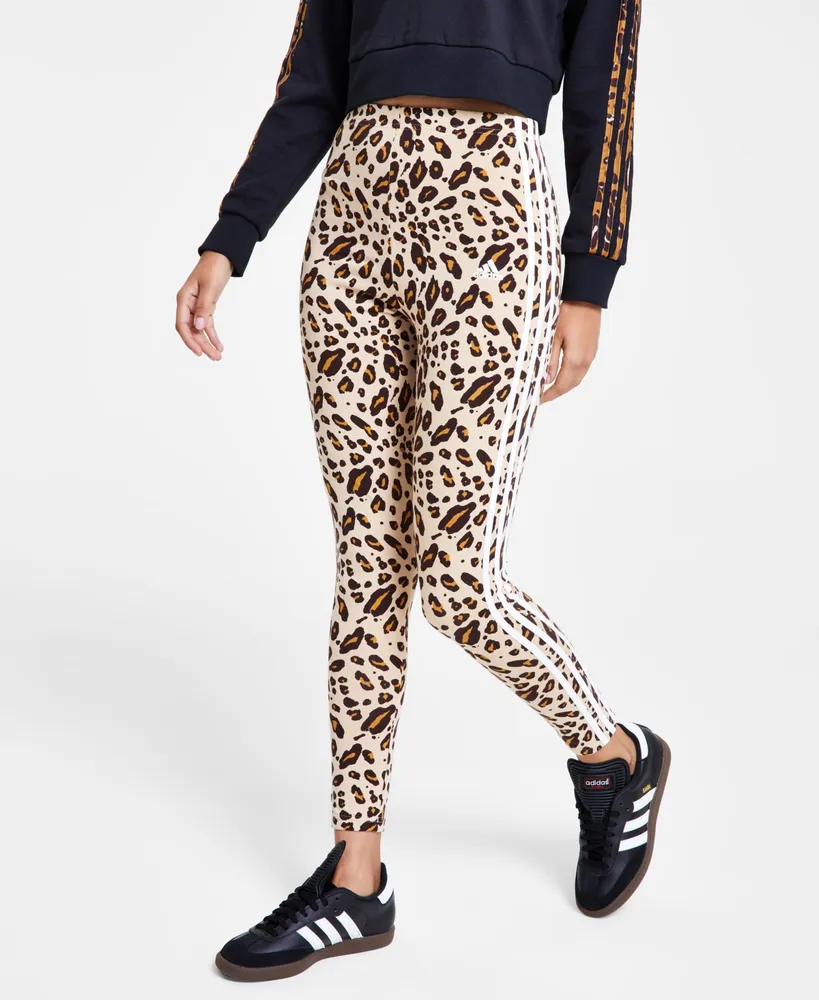 Adidas Leopard Print Stripe Tights
