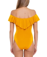 Trina Turk Women's Monaco Off-The-Shoulder Ruffled One-Piece Swimsuit