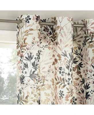 Amelie Botanical Print Room Darkening Grommet Curtain Panel