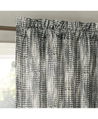 Aran Crosshatch Print Semi-Sheer Rod Pocket Curtain Panel