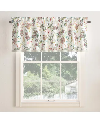 Lily Garden Watercolor Floral Semi-Sheer Rod Pocket Curtain Valance