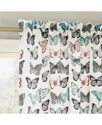 Marepesia Butterfly Print Room Darkening Rod Pocket Curtain Panel