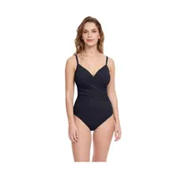 Profile by Gottex Women's Tutti Frutti V-Neck Surplice One Piece Swimsuit