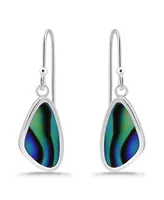 Macy's Abalone Inlay Freeform Fishhook Drop Earrings