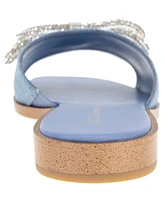 BCBGeneration Women's Laffi Rhinestone Bow Slide Sandals