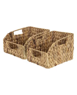 WeThinkStorage Set of 2 10.5-Liter Capacity Hand-Woven Seagrass Basket