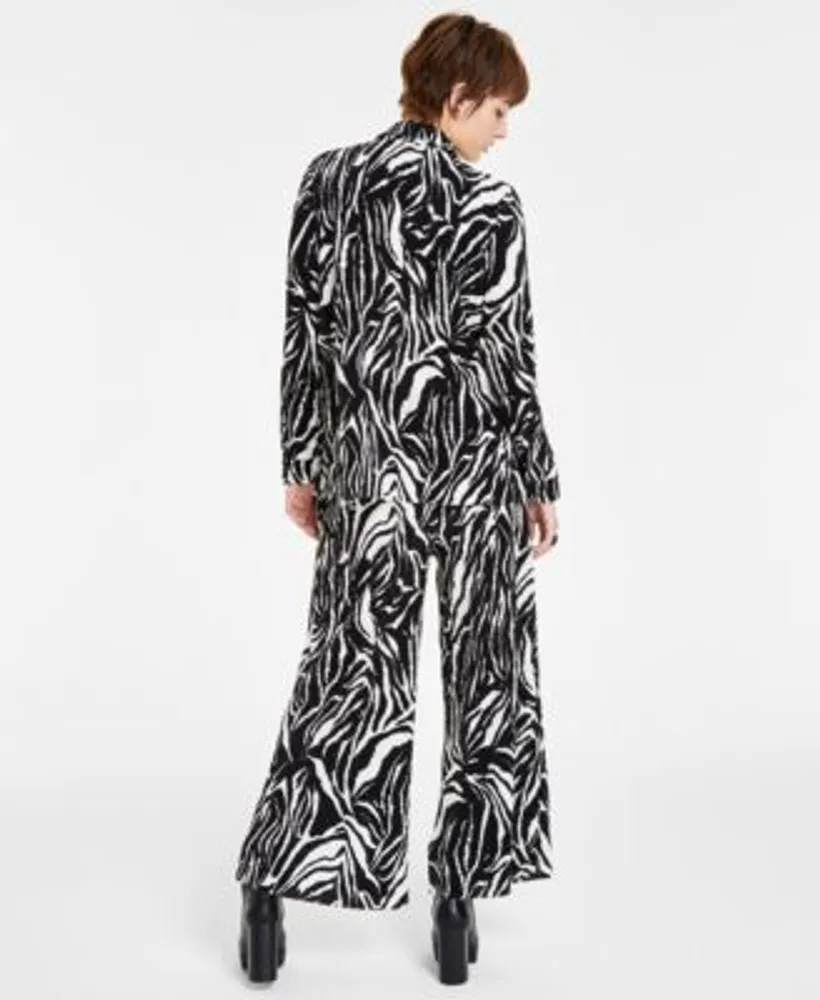 Bariii Petite Printed Plisse Button Front Shirt Plisse Pants Created For Macys