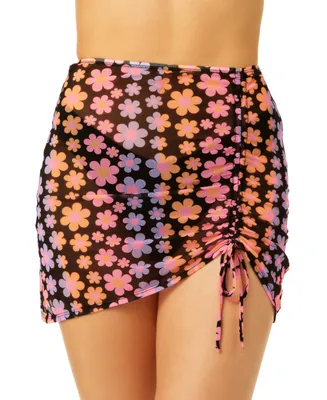 Salt + Cove Juniors' Adjustable Side-Cinch Mesh Swim Skirt, Created for Macy's