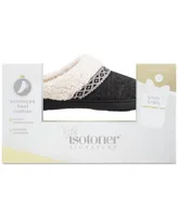 Isotoner Signature Women's Heather-Knit Ada Hoodback Boxed Slippers