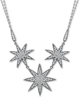 Cubic Zirconia Star Cluster Pendant Necklace in Sterling Silver, 16" + 2" extender, Created for Macy's