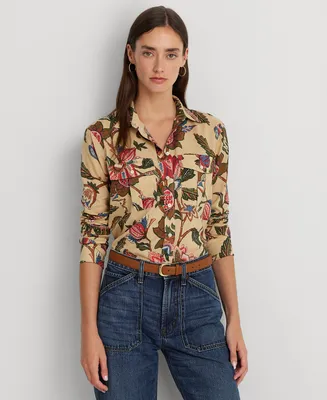 Lauren Ralph Lauren Petite Cotton Floral Shirt