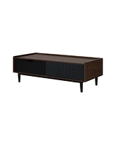 Manhattan Comfort Duane 47.24" Medium Density Fibreboard Ribbed 1-Drawer Coffee Table