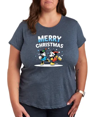 Air Waves Trendy Plus Disney Merry Christmas Graphic T-shirt