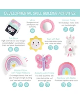 The Peanutshell 7 in 1 Baby Play Gym and Tummy Time Mat, Rainbow Paradise