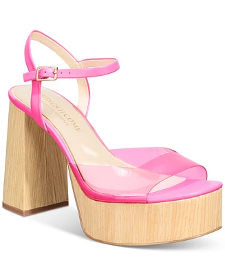Things Ii Come Women's Daceywood Luxurious Wood Platform Sandals