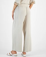 Jm Collection Women's Wide Leg Cotton Gauze Pants, Created for Macy's