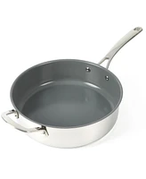 Martha Stewart Collection Delaroux Stainless Steel 4 Quart Saute Pan