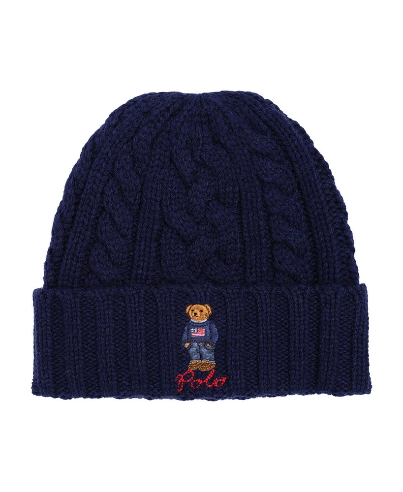 Polo Ralph Lauren Men's Cable-Knit Polo Bear Cuff Hat