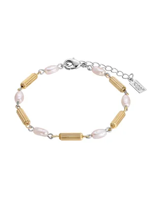 2028 Imitation Pearl Gold-Tone Link Bracelet