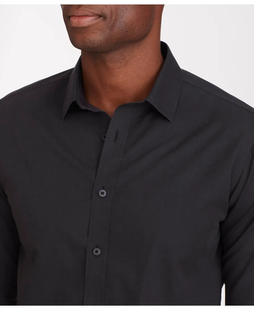 UNTUCKit Men's Regular Fit Wrinkle-Free Black Stone Button Up Shirt
