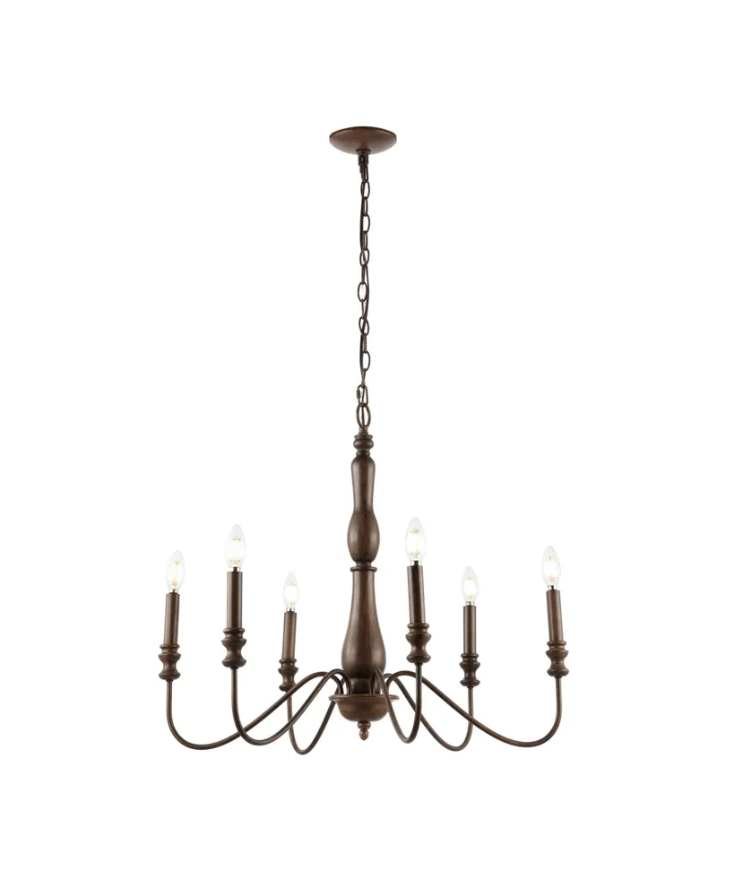 Victoria Rustic Midcentury Iron Led Chandelier