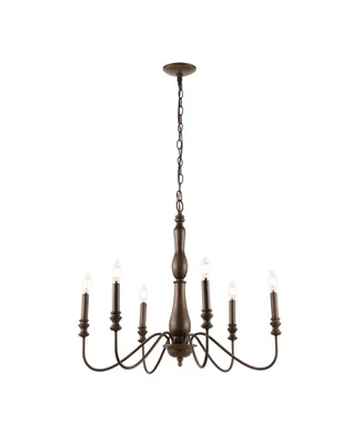 Jonathan Y Victoria Rustic Midcentury Iron Led Chandelier