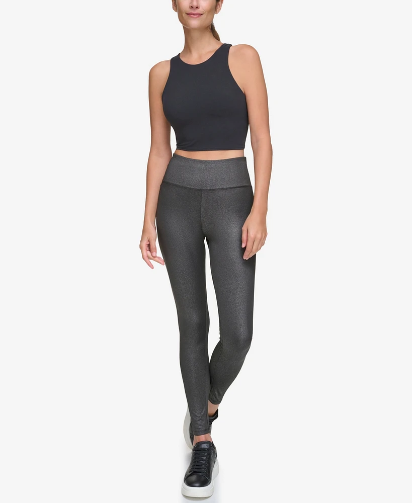 Andrew Marc Sport Women's High Waist Shimmer Legging Pants