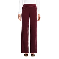 Lands' End Women's Starfish Velvet High Rise Wide Leg Pull On Pants